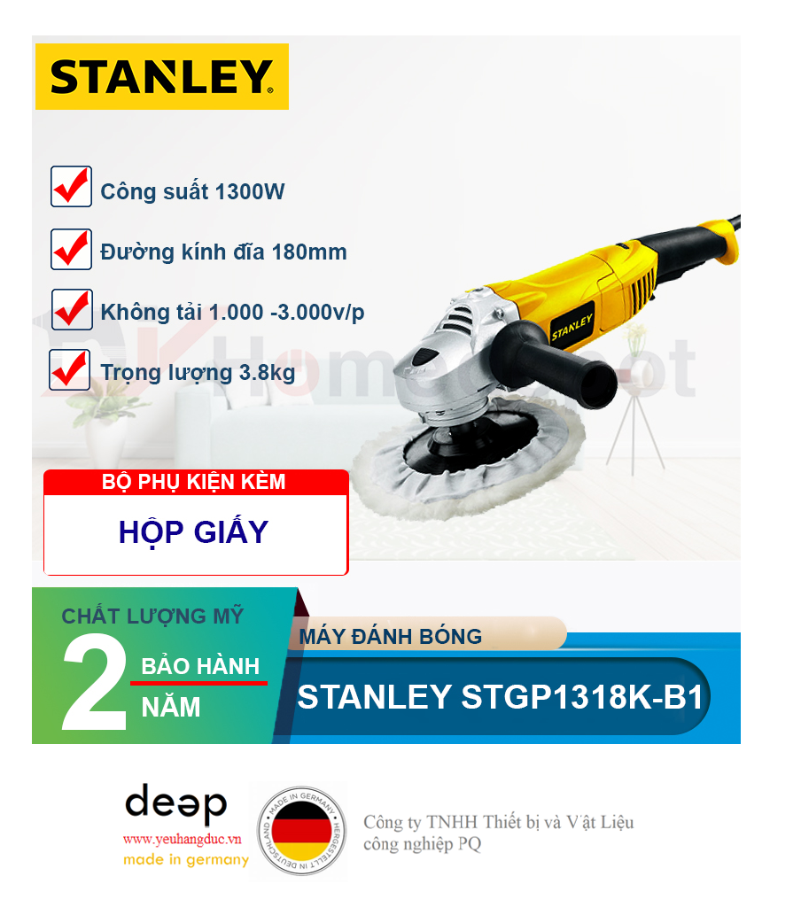 Máy đánh bóng Stanley STGP1318K-B1   Piqi4 | Www.Thietbinhapkhau.Com | Công Ty PQ 