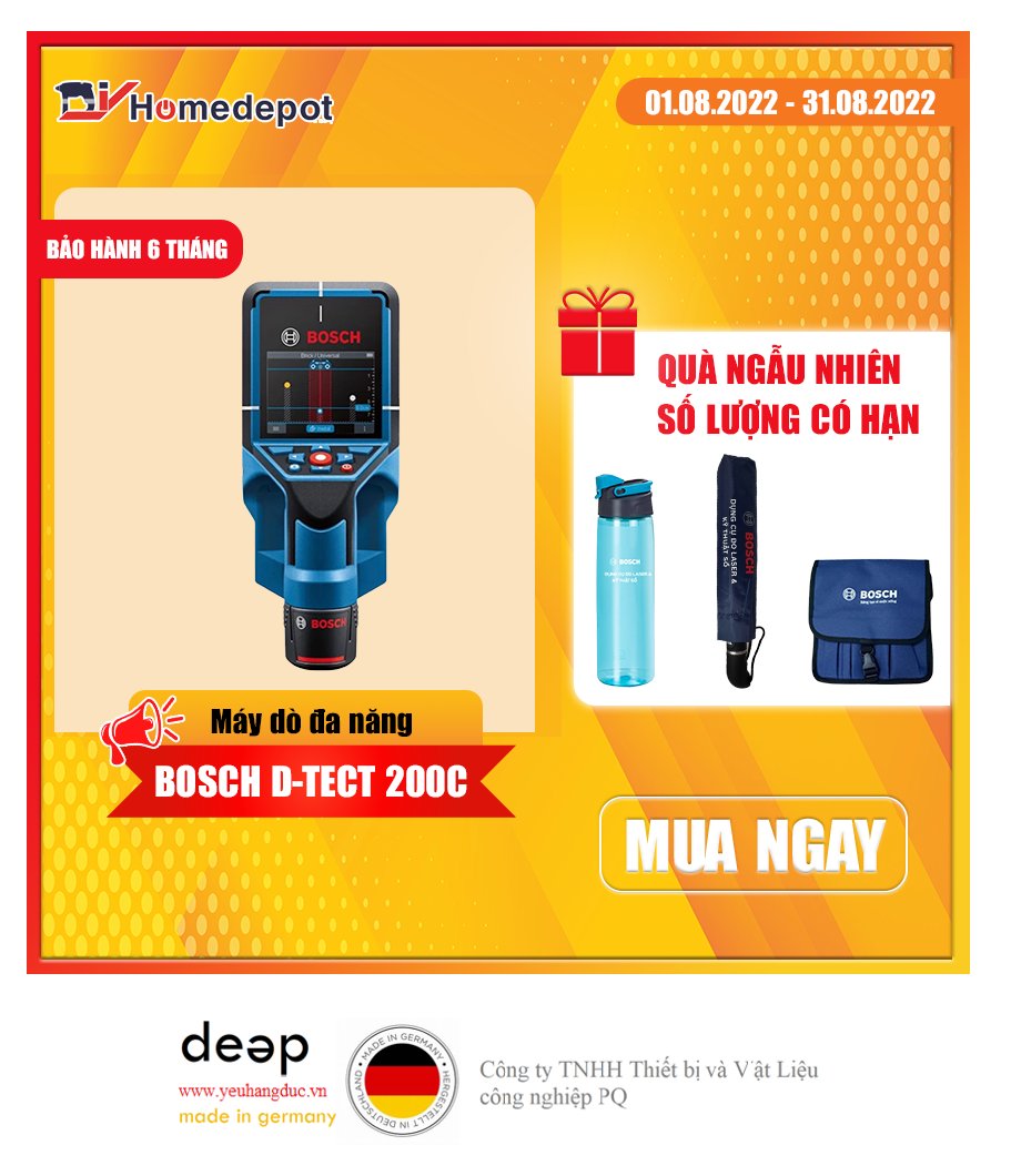 Máy dò đa năng Bosch D-tect 200 C   Piqi4 | Www.Thietbinhapkhau.Com | Công Ty PQ 