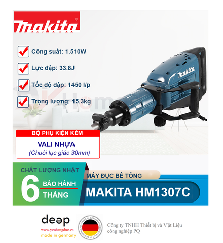  Máy đục bê tông Makita HM1307C   Piqi4 | Www.Thietbinhapkhau.Com | Công Ty PQ 