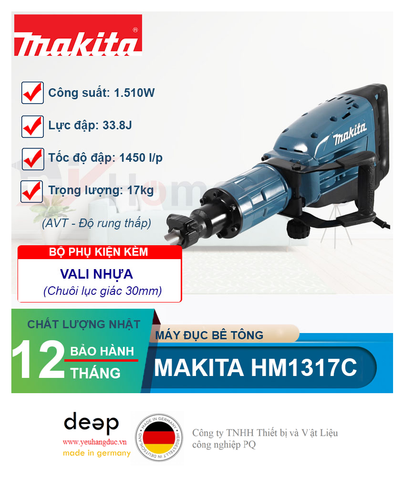  Máy đục bê tông Makita HM1317C 1510W   Piqi4 | Www.Thietbinhapkhau.Com | Công Ty PQ 