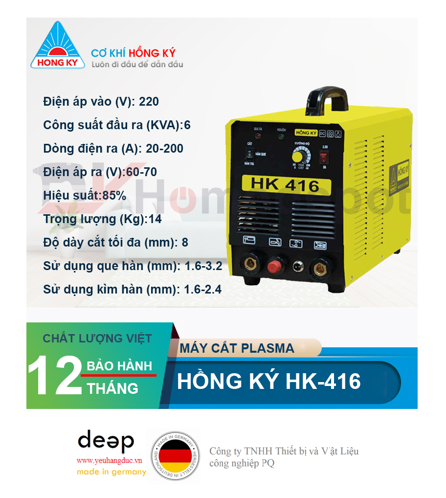 Máy hàn 3 chức năng que - tig - plasma HK 416   Piqi4 | Www.Thietbinhapkhau.Com | Công Ty PQ 