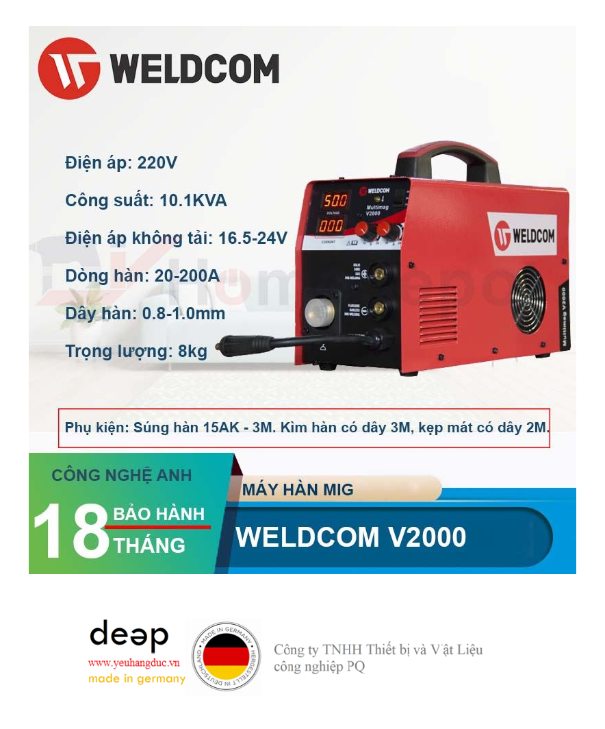 Máy hàn bán tự động Weldcom Multimag V2000   Piqi4 | Www.Thietbinhapkhau.Com | Công Ty PQ 