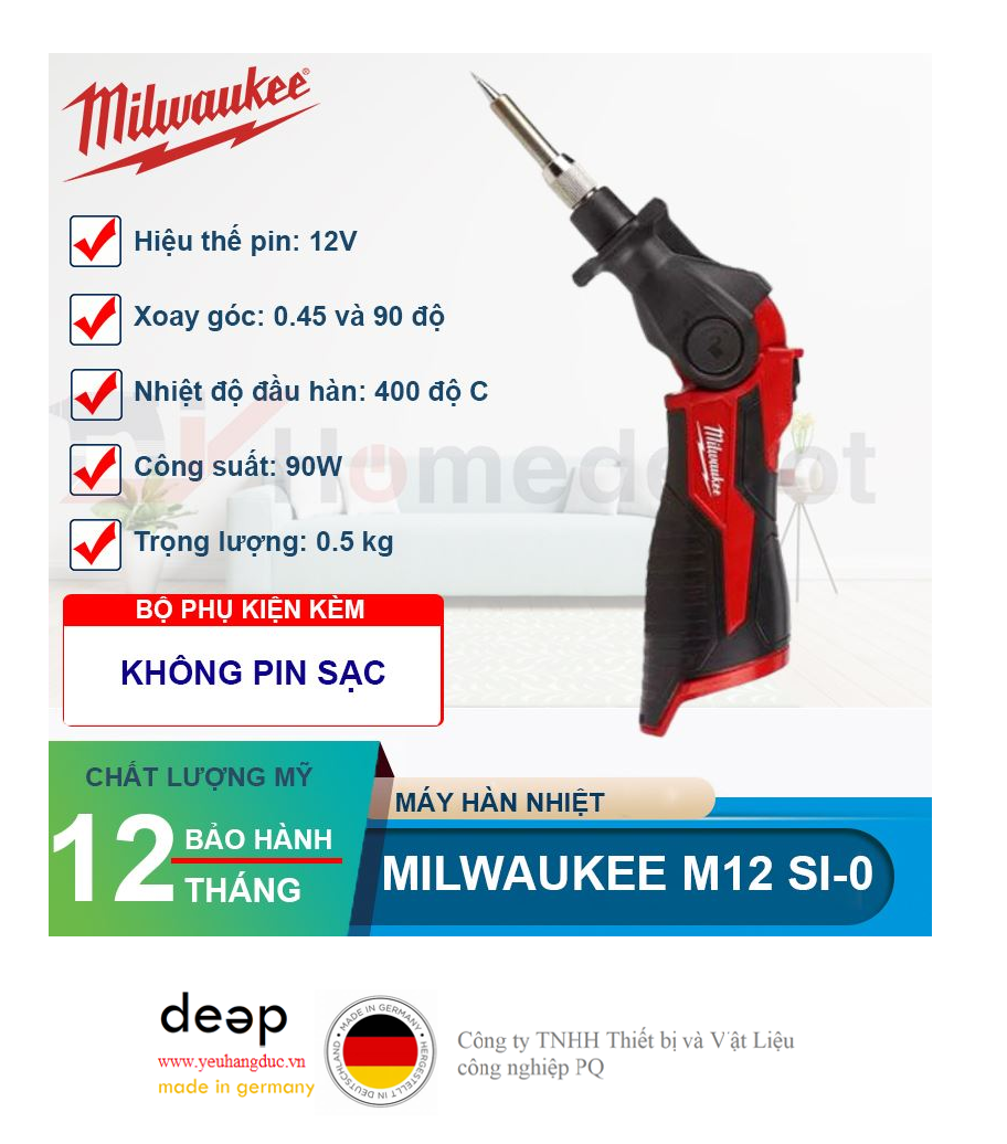 Máy hàn nhiệt Milwaukee M12 SI-0  Piqi4 | Www.Thietbinhapkhau.Com | Công Ty PQ 