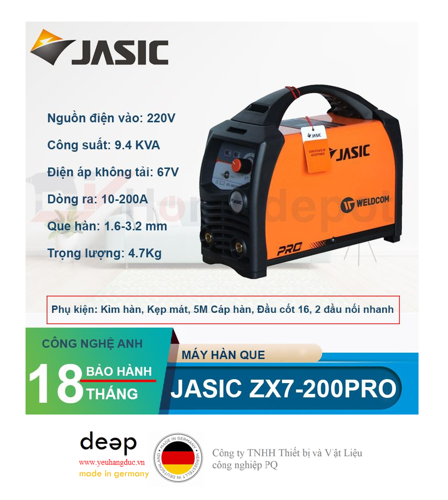 Máy hàn que điện tử Jasic ZX7-200 Pro   Piqi4 | Www.Thietbinhapkhau.Com | Công Ty PQ 