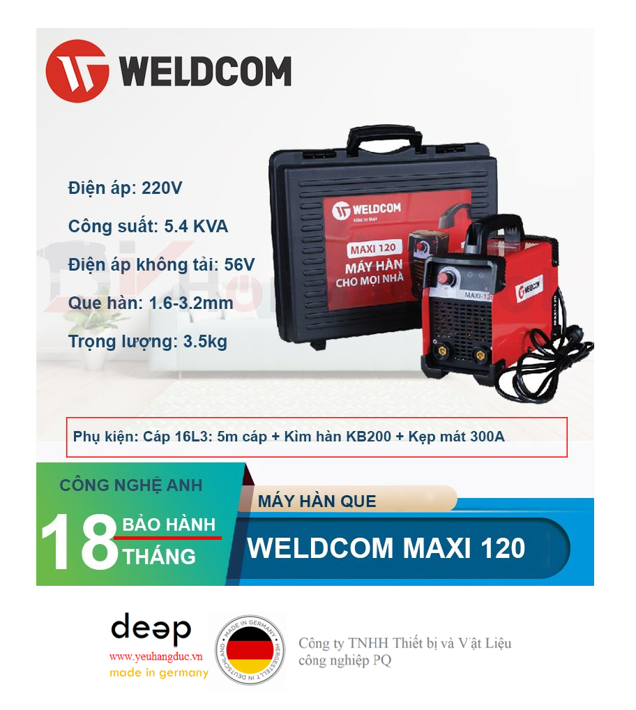 Máy hàn que điện tử Weldcom MAXI 120   Piqi4 | Www.Thietbinhapkhau.Com | Công Ty PQ 