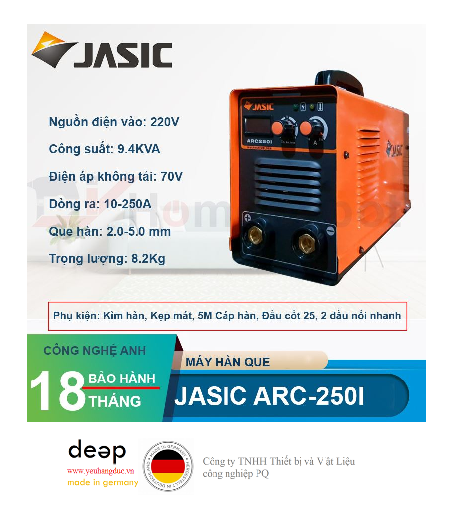 Máy hàn que dùng điện Jasic ARC-250I   Piqi4 | Www.Thietbinhapkhau.Com | Công Ty PQ 