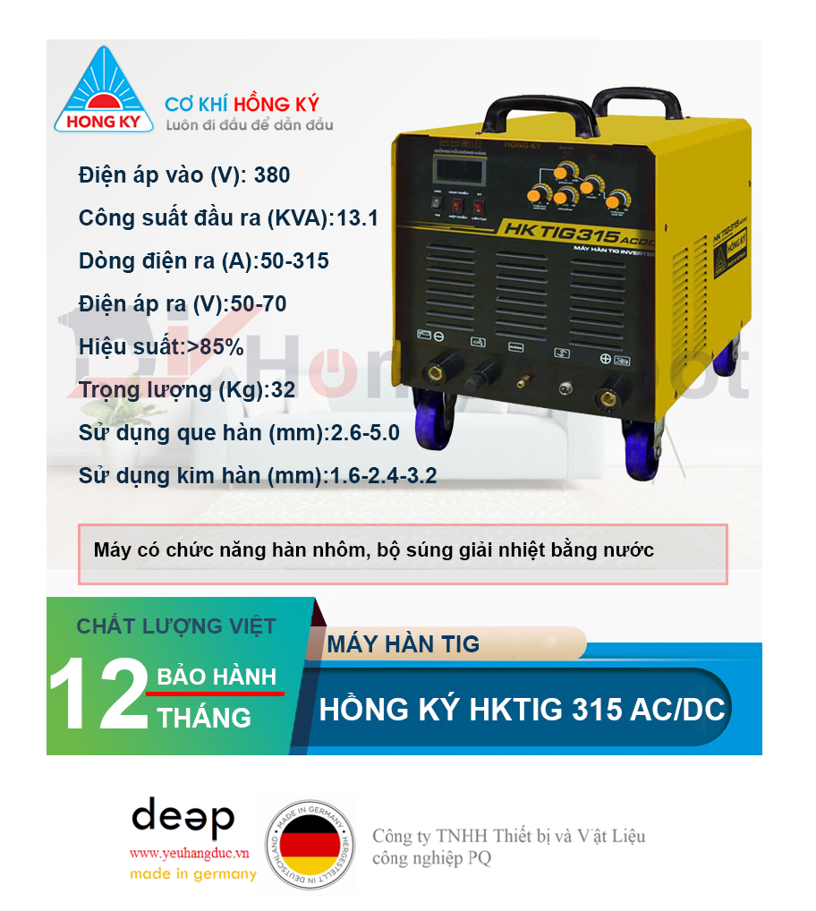 Máy hàn TIG DC xung que MMA Hồng Ký HKTIG400X   Piqi4 | Www.Thietbinhapkhau.Com | Công Ty PQ 