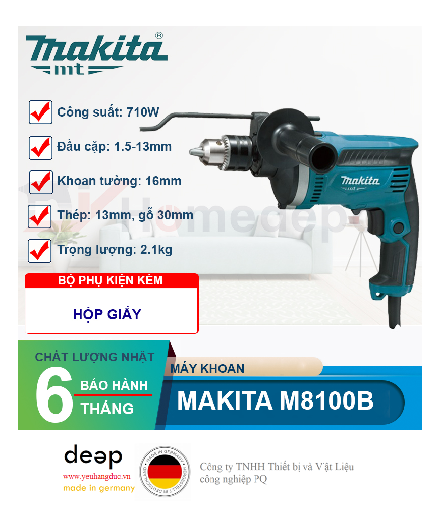 Máy khoan động lực Makita M8100B   Piqi4 | Www.Thietbinhapkhau.Com | Công Ty PQ 
