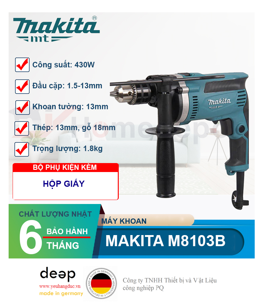 Máy khoan động lực Makita M8103B   Piqi4 | Www.Thietbinhapkhau.Com | Công Ty PQ 