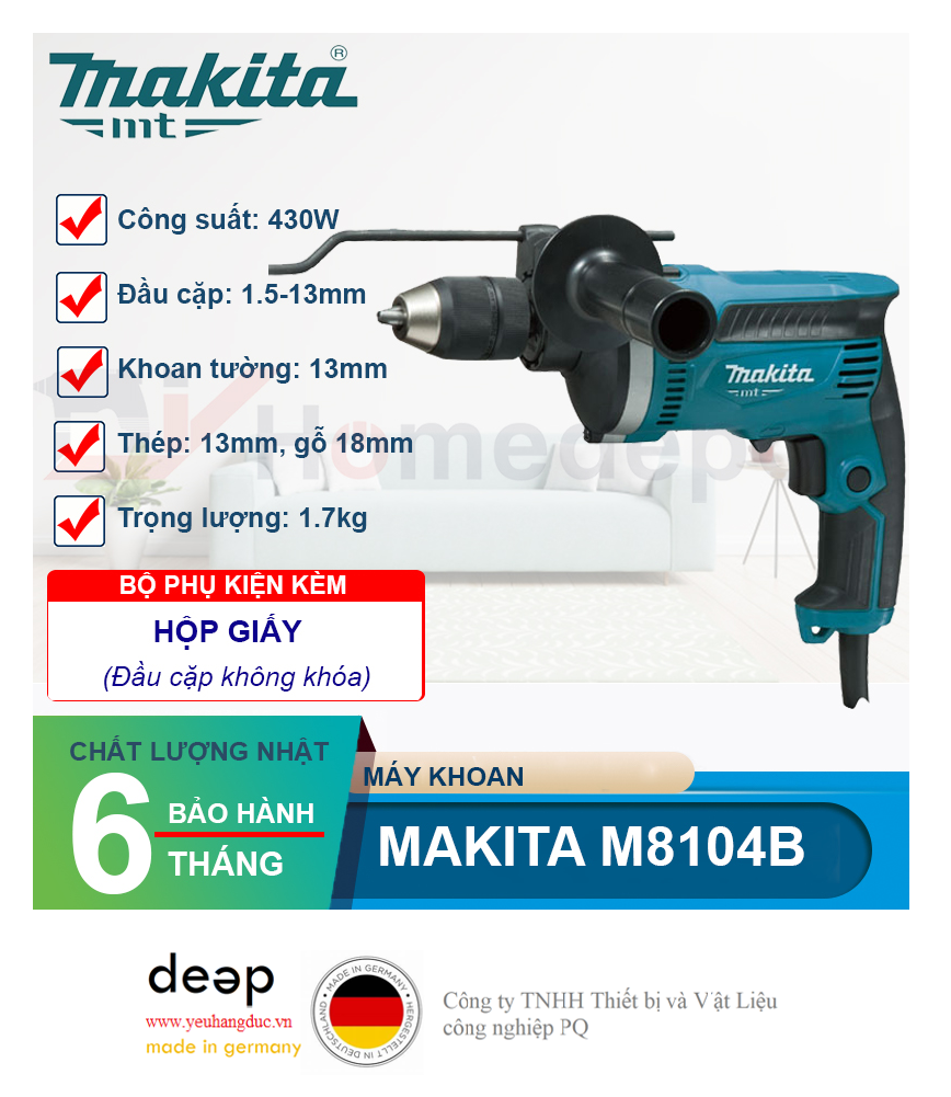 Máy khoan động lực Makita M8104B   Piqi4 | Www.Thietbinhapkhau.Com | Công Ty PQ 