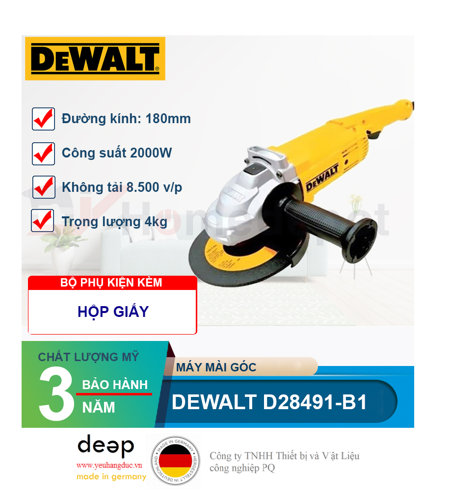 Máy mài góc DEWALT D28491-B1   Piqi4 | Www.Thietbinhapkhau.Com | Công Ty PQ 