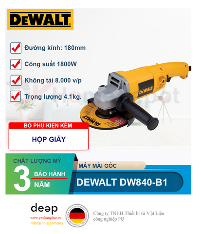  Máy mài góc DeWalt DW840-B1 1.800W   Piqi4 | Www.Thietbinhapkhau.Com | Công Ty PQ 