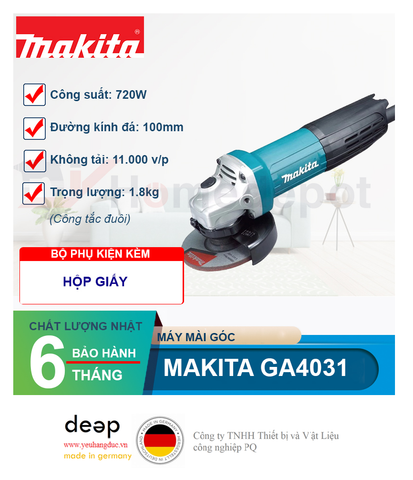  Máy mài góc Makita GA4031 720W   Piqi4 | Www.Thietbinhapkhau.Com | Công Ty PQ 