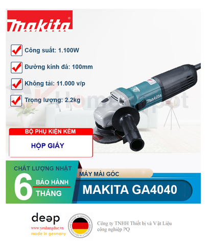  Máy mài góc MAKITA GA4040 1100W   Piqi4 | Www.Thietbinhapkhau.Com | Công Ty PQ 