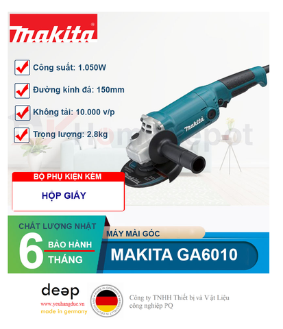  Máy mài góc Makita GA6010 1050W   Piqi4 | Www.Thietbinhapkhau.Com | Công Ty PQ 