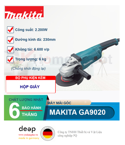  Máy mài góc Makita GA9020 2200W   Piqi4 | Www.Thietbinhapkhau.Com | Công Ty PQ 
