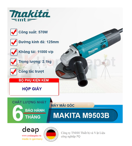  Máy Mài Góc Makita M9503B 570W   Piqi4 | Www.Thietbinhapkhau.Com | Công Ty PQ 