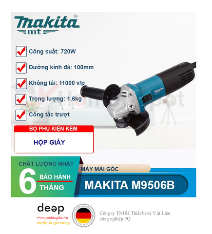  Máy Mài Góc Makita M9506B 720W   Piqi4 | Www.Thietbinhapkhau.Com | Công Ty PQ 