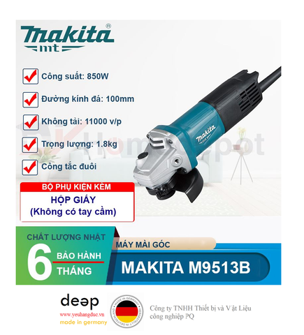  Máy Mài Góc Makita M9513B (công tắc đuôi)   Piqi4 | Www.Thietbinhapkhau.Com | Công Ty PQ 