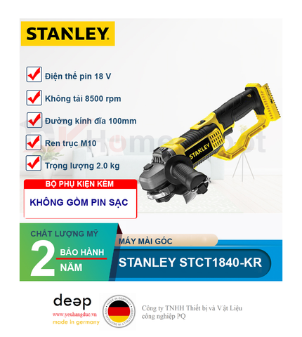  Máy mài góc pin Stanley STCT1840-KR 18V   Piqi4 | Www.Thietbinhapkhau.Com | Công Ty PQ 