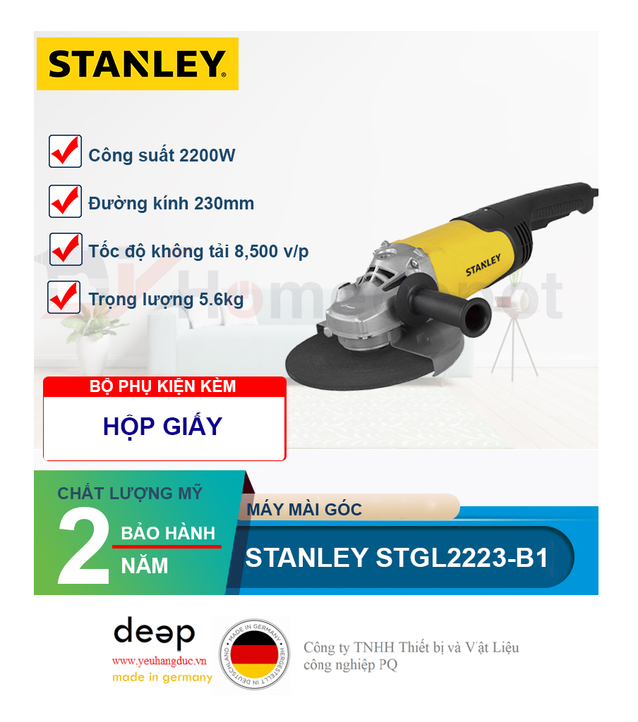 Máy mài góc Stanley STGL2223-B1   Piqi4 | Www.Thietbinhapkhau.Com | Công Ty PQ 