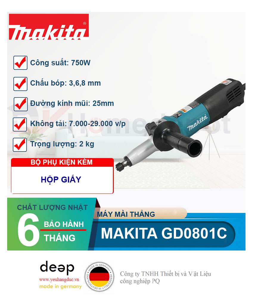 Máy mài khuôn Makita GD0801C 750W   Piqi4 | Www.Thietbinhapkhau.Com | Công Ty PQ 