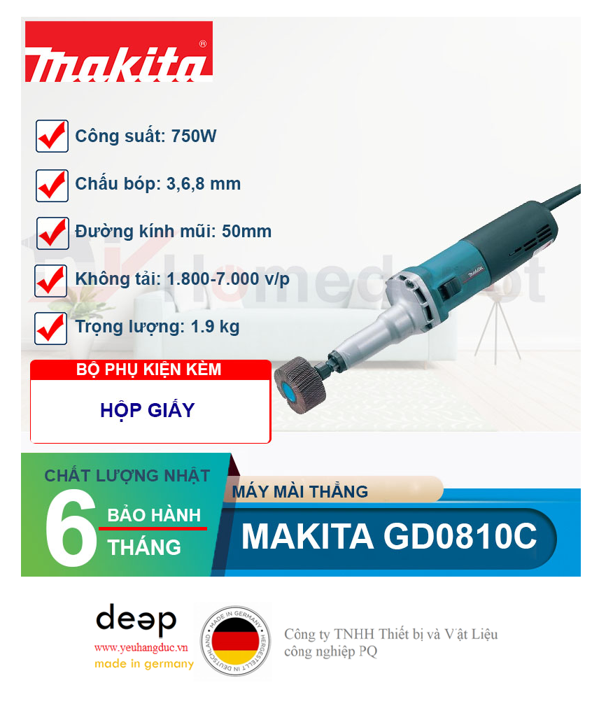 Máy mài khuôn Makita GD0810C 750W   Piqi4 | Www.Thietbinhapkhau.Com | Công Ty PQ 