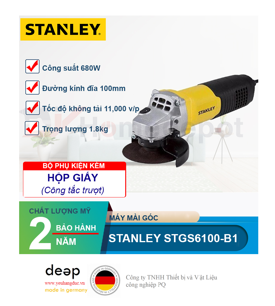 Máy mài Stanley STGS 6100 680W   Piqi4 | Www.Thietbinhapkhau.Com | Công Ty PQ 