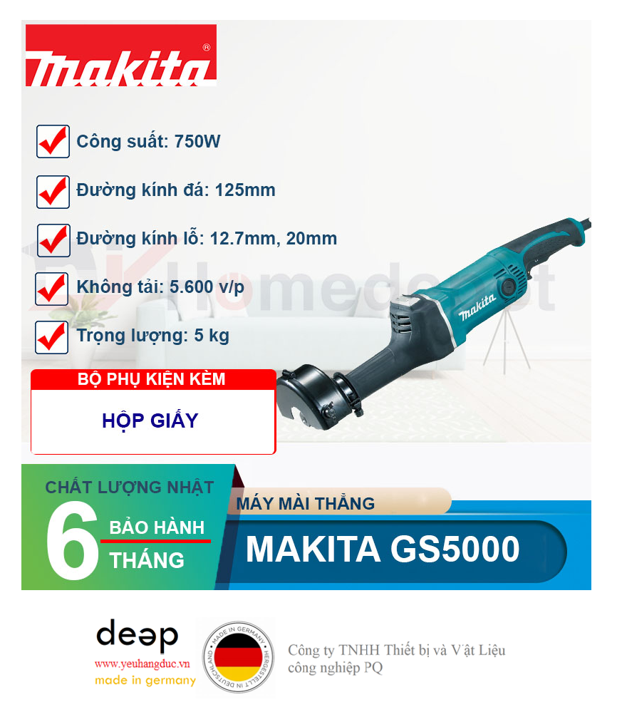 Máy mài thẳng Makita GS5000 750W   Piqi4 | Www.Thietbinhapkhau.Com | Công Ty PQ 