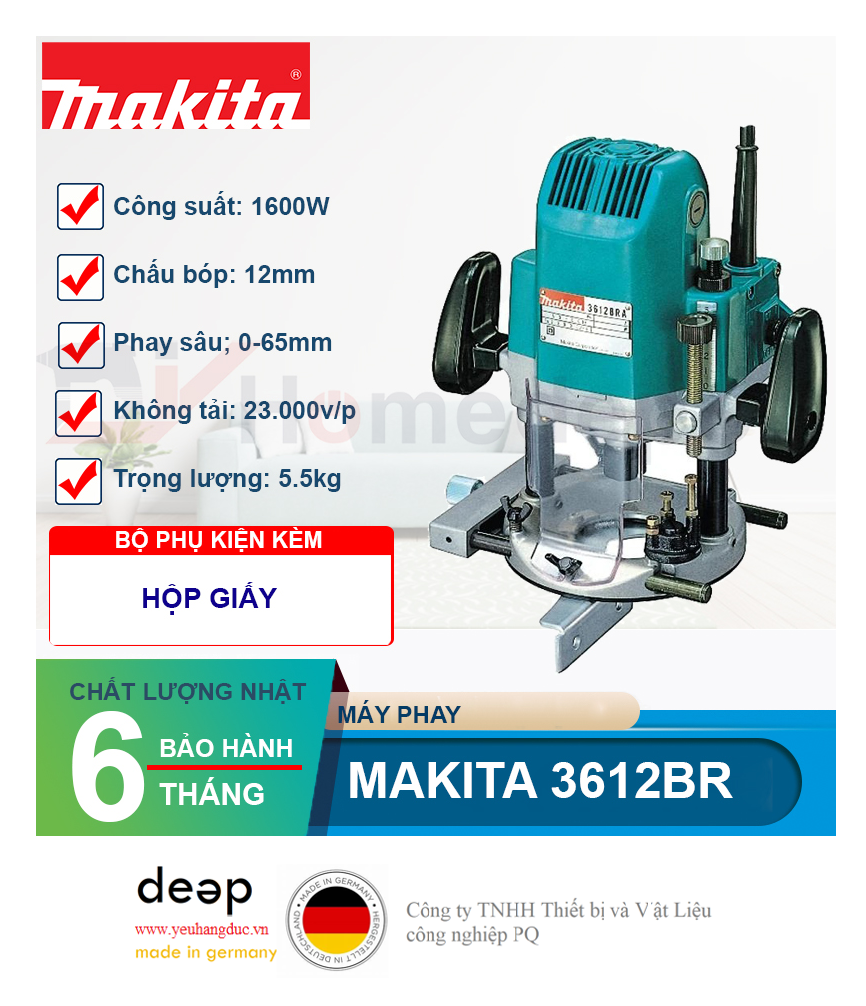 Máy phay Makita 3612BR   Piqi4 | Www.Thietbinhapkhau.Com | Công Ty PQ 