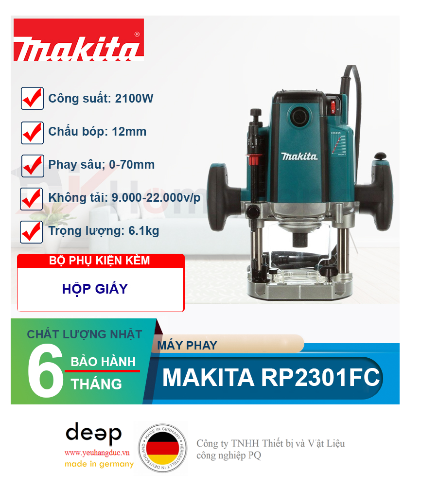 Máy phay Makita RP2301FC 2100W   Piqi4 | Www.Thietbinhapkhau.Com | Công Ty PQ 