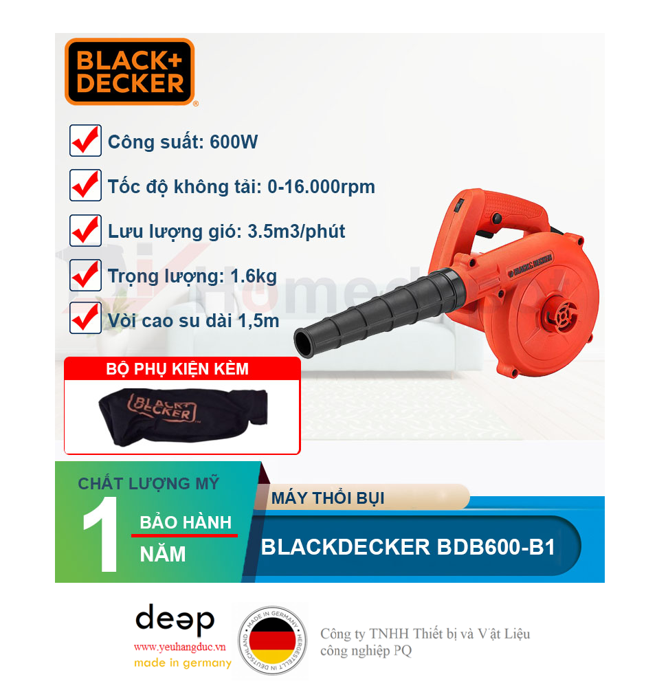 Máy thổi bụi Black&Decker BDB600   Piqi4 | Www.Thietbinhapkhau.Com | Công Ty PQ 