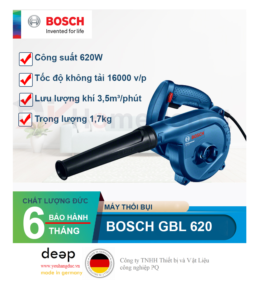 Máy thổi bụi Bosch GBL 620 (mới)   Piqi4 | Www.Thietbinhapkhau.Com | Công Ty PQ 