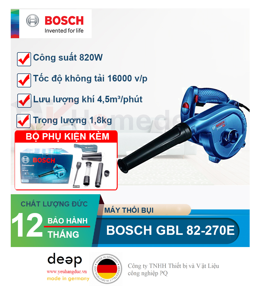 Máy thổi bụi Bosch GBL 82-270   Piqi4 | Www.Thietbinhapkhau.Com | Công Ty PQ 