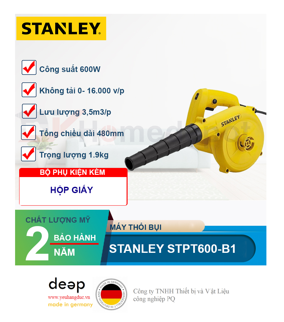 Máy thổi bụi Stanley STPT600-B1   Piqi4 | Www.Thietbinhapkhau.Com | Công Ty PQ 