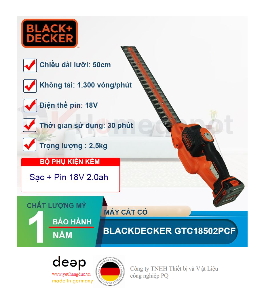 Máy tỉa hàng rào Black&Decker GTC18502PCF-B1   Piqi4 | Www.Thietbinhapkhau.Com | Công Ty PQ 