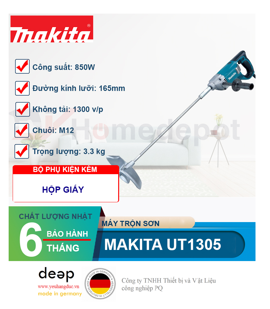 Máy trộn sơn Makita UT1305 850W   Piqi4 | Www.Thietbinhapkhau.Com | Công Ty PQ 
