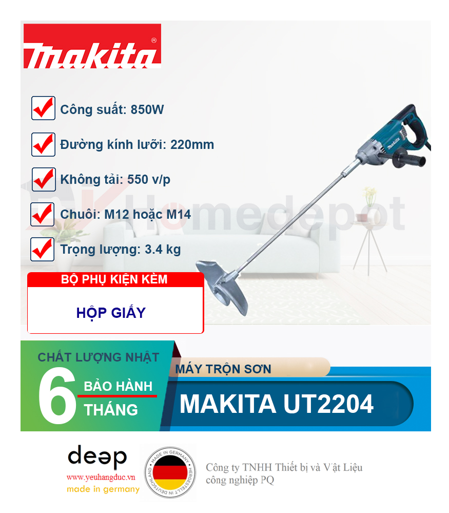Máy Trộn Sơn Makita UT2204 850W   Piqi4 | Www.Thietbinhapkhau.Com | Công Ty PQ 