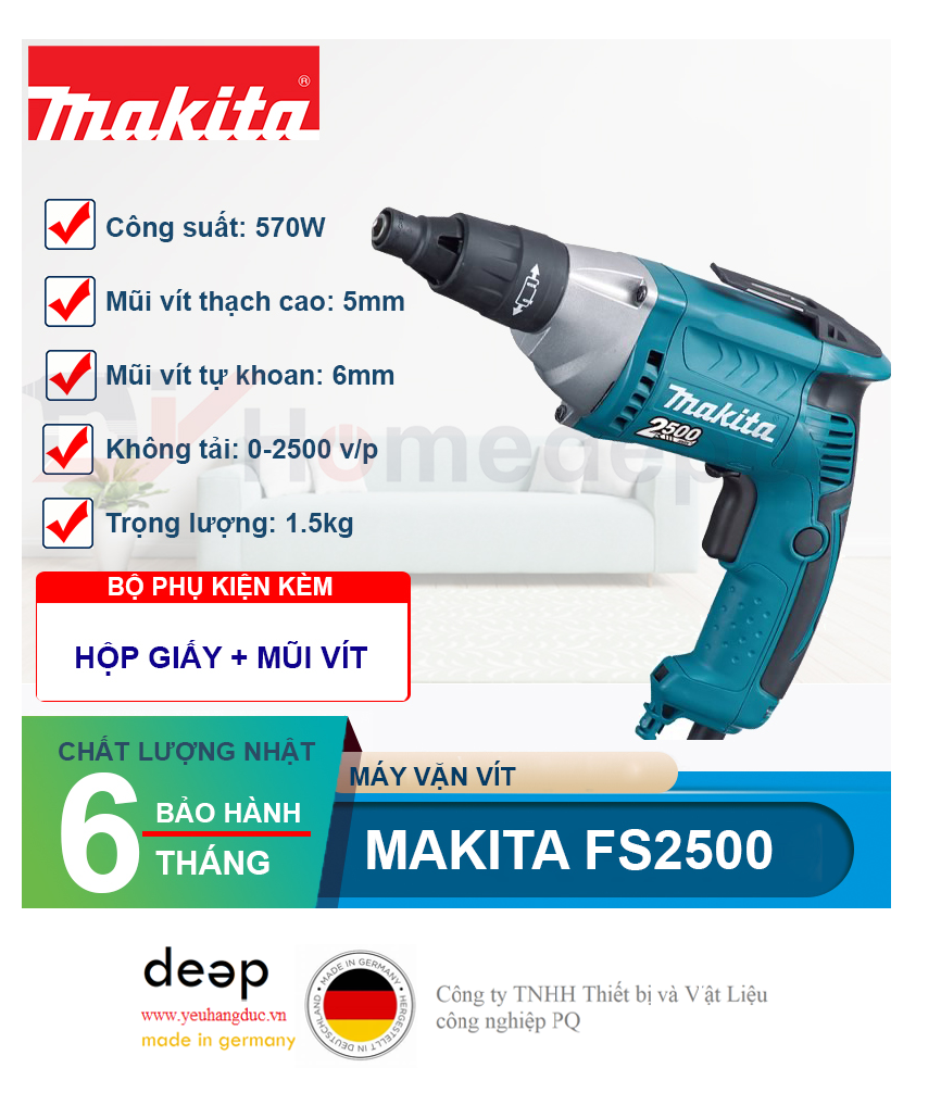 Máy vặn vít 570W Makita FS2500   Piqi4 | Www.Thietbinhapkhau.Com | Công Ty PQ 