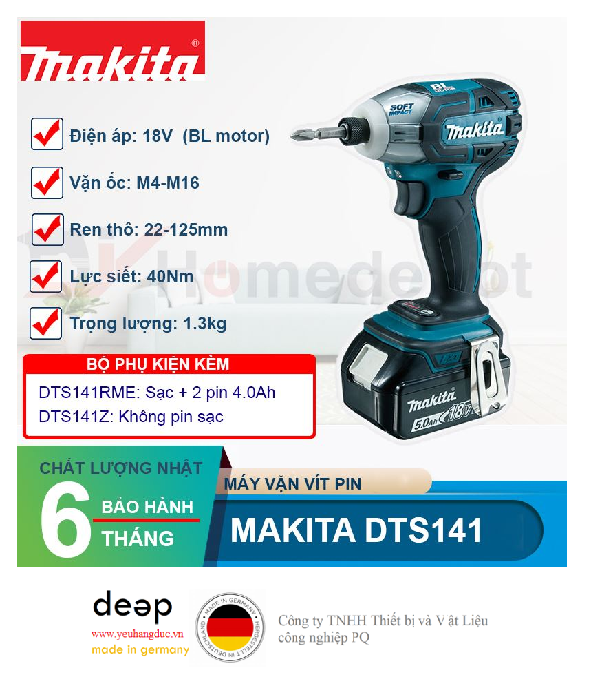 Máy vặn vít dùng pin Makita DTS141RME   Piqi4 | Www.Thietbinhapkhau.Com | Công Ty PQ 