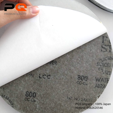  P800, Nhám dĩa mặt dán decal 8 inch, có keo dính,  Hộp 50 tờ; Qui cách D200mm x Không lỗ; Độ hạt P800. Made in Japan. Code: 3.10.530.0067 | www.thietbinhapkhau.com | Công ty PQ 