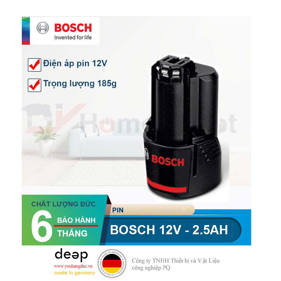Pin 12V Bosch 4.0Ah MỚI 1600A00F71   Piqi3 | Www.Thietbinhapkhau.Com | Công Ty PQ 