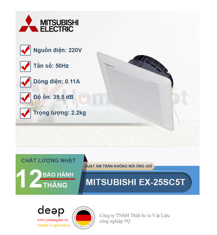  Quạt âm trần không nối ống gió Mitsubishi EX-25SC5T   Piqi4 | Www.Thietbinhapkhau.Com | Công Ty PQ 