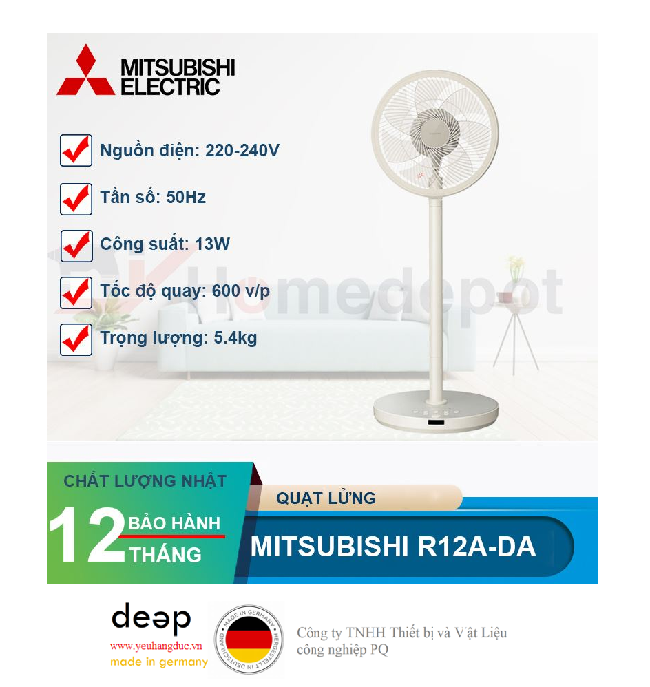 Quạt lửng Mitsubishi R12A-DA (Trắng)   Piqi4 | Www.Thietbinhapkhau.Com | Công Ty PQ 