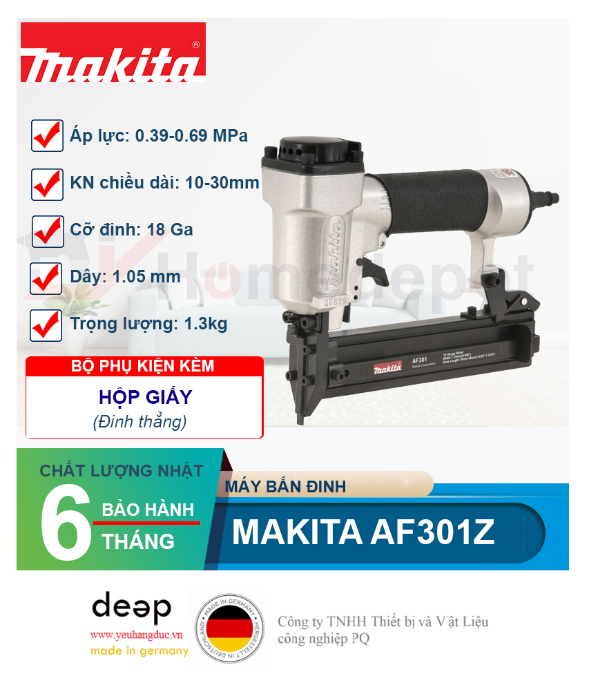 Súng bắn đinh Makita AF301Z   Piqi4 | Www.Thietbinhapkhau.Com | Công Ty PQ 