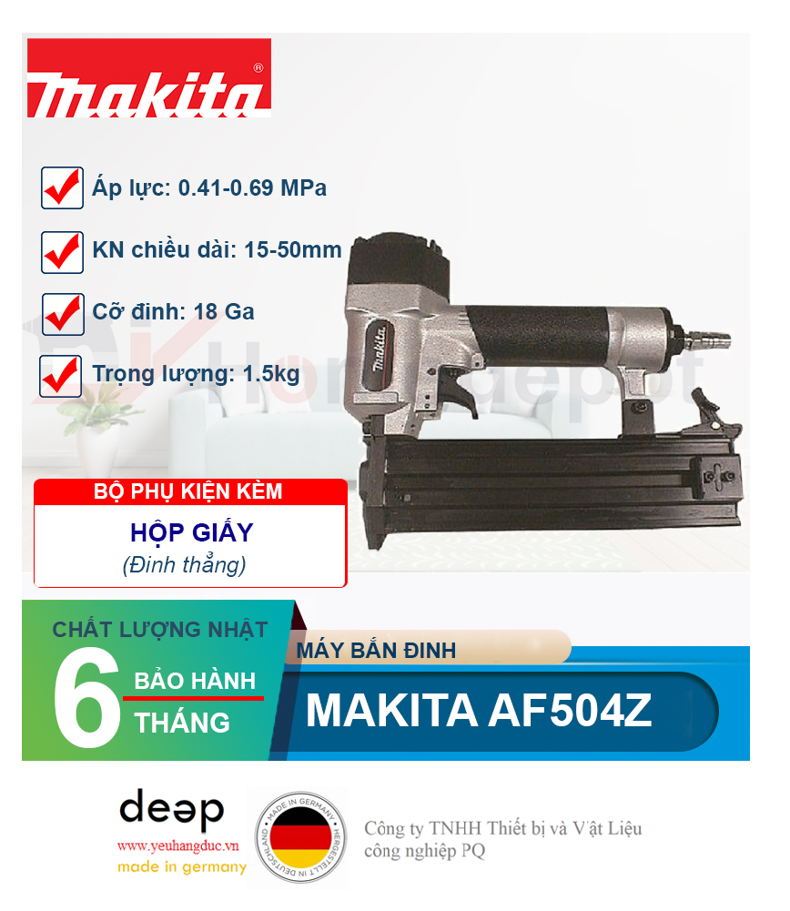 Súng bắn đinh Makita AF504Z   Piqi4 | Www.Thietbinhapkhau.Com | Công Ty PQ 