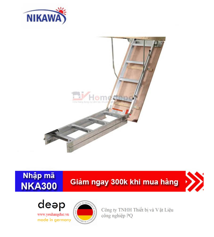 Thang nhôm gác xếp Nikawa LDA-2510   Piqi4 | Www.Thietbinhapkhau.Com | Công Ty PQ 