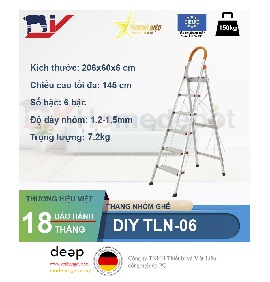 Thang nhôm ghế DIY TLN-06   Piqi4 | Www.Thietbinhapkhau.Com | Công Ty PQ 