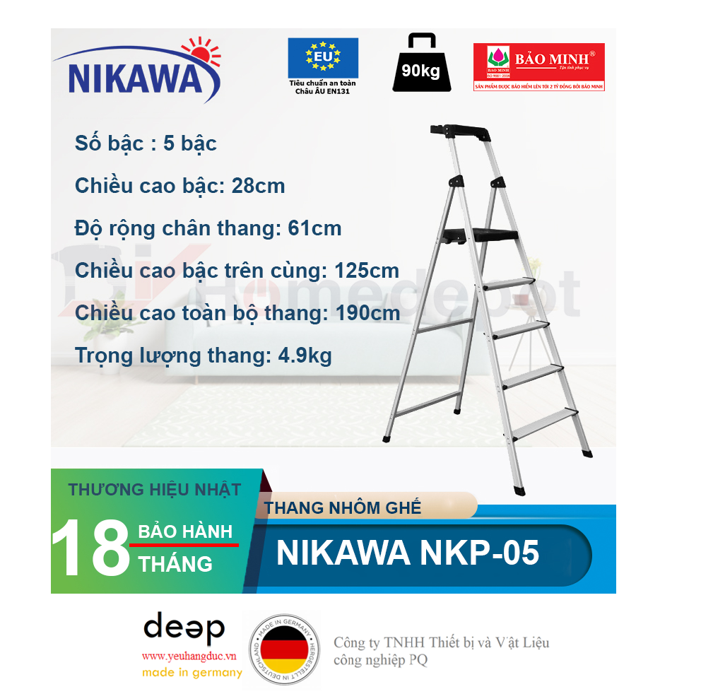 Thang nhôm ghế Nikawa NKP-05   Piqi4 | Www.Thietbinhapkhau.Com | Công Ty PQ 