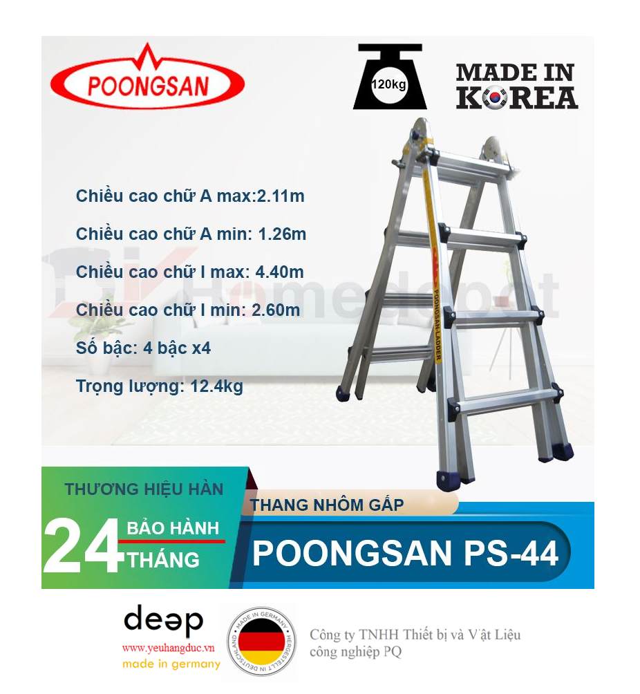 Thang nhôm Hàn Quốc Poongsan PS-44   Piqi4 | Www.Thietbinhapkhau.Com | Công Ty PQ 